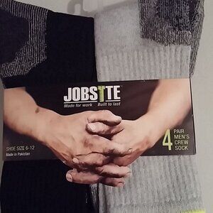JOBSITE Men's HI-Splice Crew Heel Guard with Arch Support,10 PACK 6-12/10-13 NWT